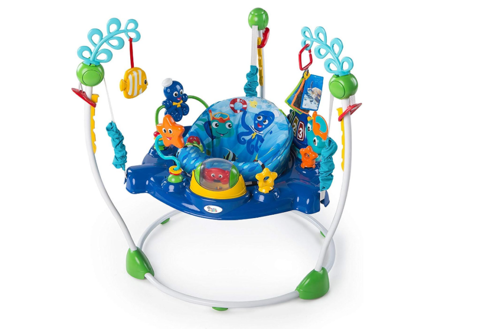 Ocean themed blue baby jumper and activity centre